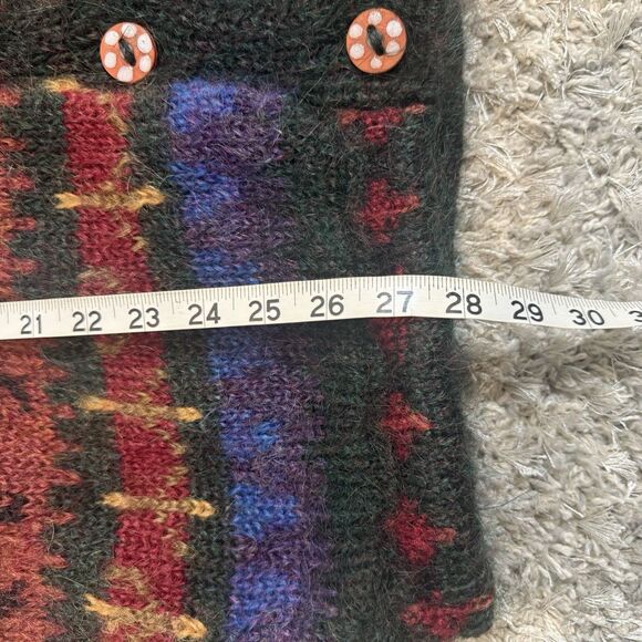 VTG Land’s End Mohair Wool Blend Cardigan Sweater Jacket Folk Art Southwestern - Picture 6 of 9
